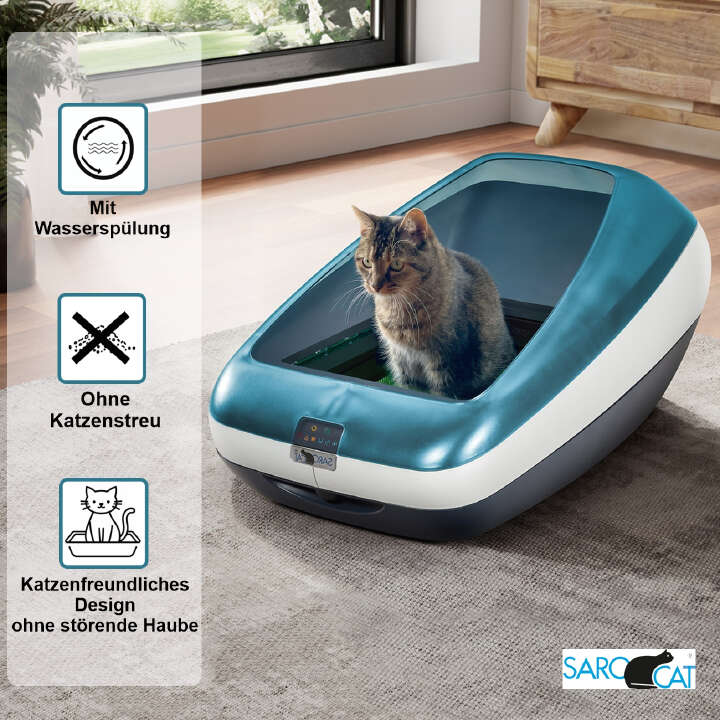 Rohrschneider Katzentoilette, selbst reinigend mit Wasserspülung